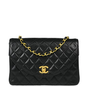 Chanel 1989-1991 Black Lambskin Shoulder Bag