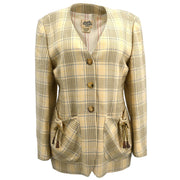 Hermes Collarless Jacket Beige #42