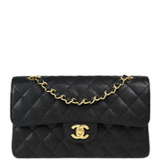 Chanel 2005-2006 Black Caviar Small Classic Double Flap Shoulder Bag