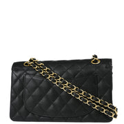 Chanel 2005-2006 Black Caviar Small Classic Double Flap Shoulder Bag