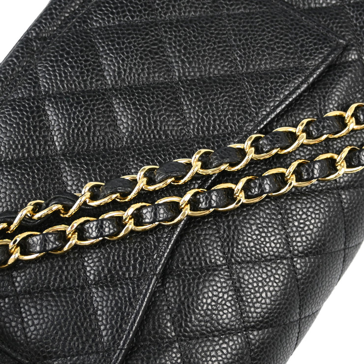 Chanel 2005-2006 Black Caviar Small Classic Double Flap Shoulder Bag