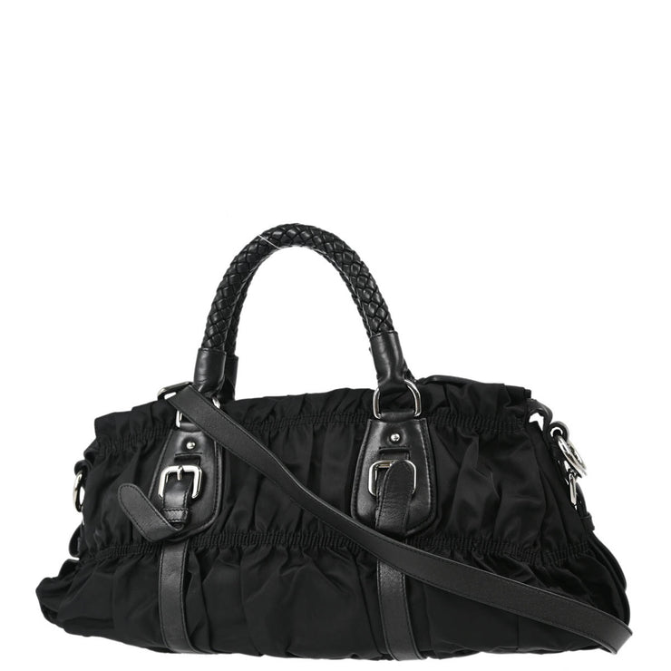 Prada Black Nylon 2way Shoulder Handbag