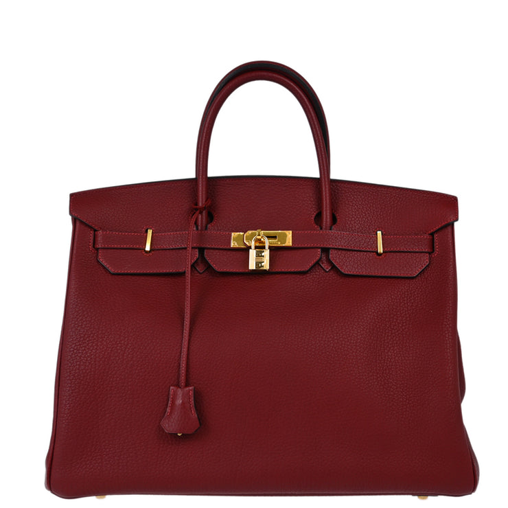 Hermes Rouge H Fjord Birkin 40 Handbag