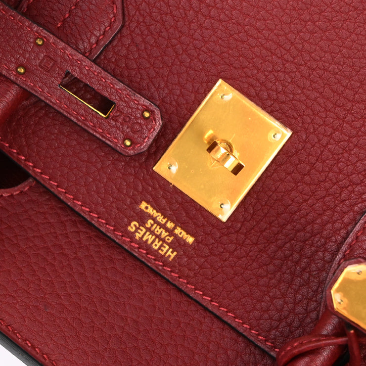 Hermes Rouge H Fjord Birkin 40 Handbag