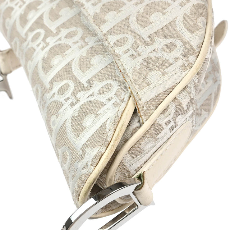 Christian Dior 2007 White Trotter Saddle Handbag