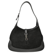 Gucci Black Suede GG Jackie Handbag