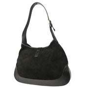 Gucci Black Suede GG Jackie Handbag