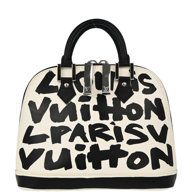 Louis Vuitton 2001 White Graffiti Alma MM Handbag M92179