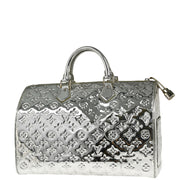 Louis Vuitton 2008 Silver Monogram Miroir Speedy 35 Handbag M95271