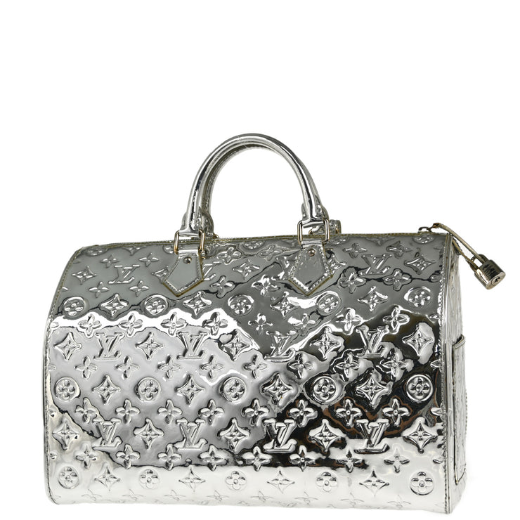 Louis Vuitton 2008 Silver Monogram Miroir Speedy 35 Handbag M95271