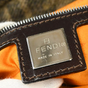 Fendi Brown Wool Zucca Baguette Handbag