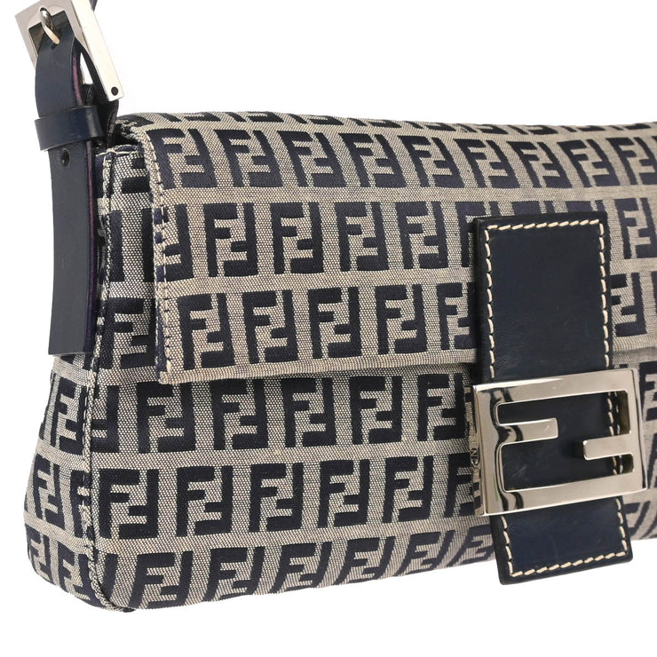 Fendi Gray Canvas Zucchino Baguette Handbag