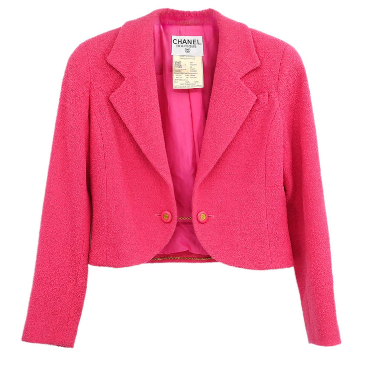 Chanel 1994 Single Breasted Jacket Pink #38