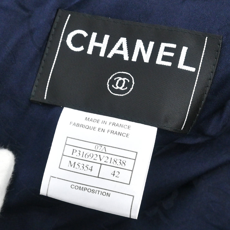 Chanel 2007 Single Breasted Jacket Navy #42