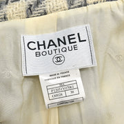 Chanel 1998 Single Breasted Jacket White Gray #38