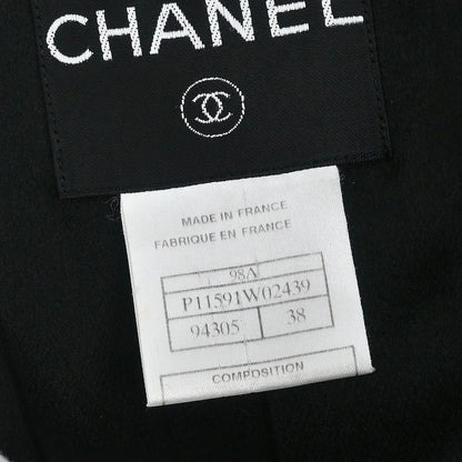 Chanel 1998 Double Breasted Jacket Coat Black #38
