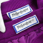 Yves Saint Laurent Setup Suit Top Skirt Purple #M #9