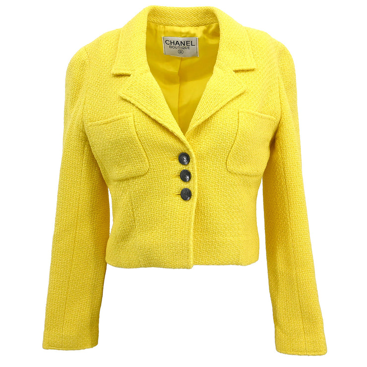 Chanel Single Breasted Jacket Yellow