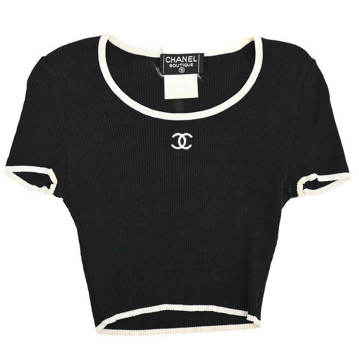 Chanel Cropped T-shirt Black #34