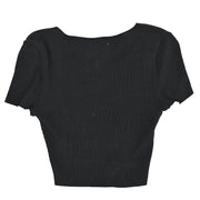 Chanel Cropped T-shirt Black #34