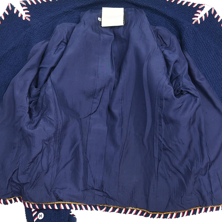 Chanel 1994 Setup Suit Jacket Skirt Navy #38