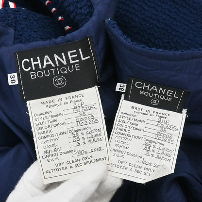 Chanel 1994 Setup Suit Jacket Skirt Navy #38