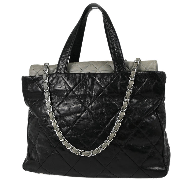 Chanel 2009-2010 Black Calfskin Portobello 2way Shoulder Handbag