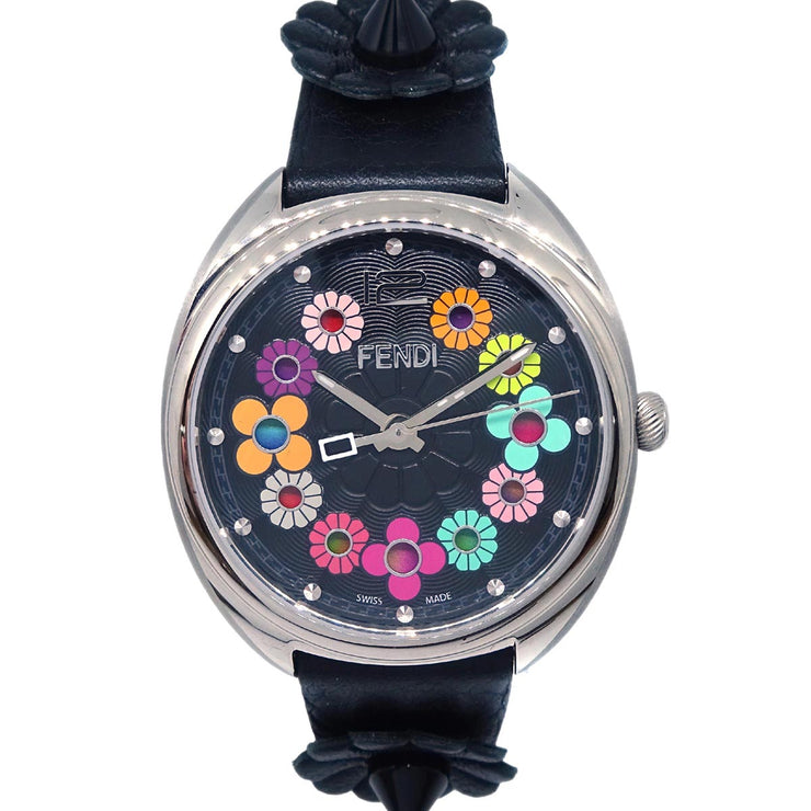 Fendi Momento Flowerland F234031011 Quartz Watch SS Black