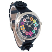 Fendi Momento Flowerland F234031011 Quartz Watch SS Black