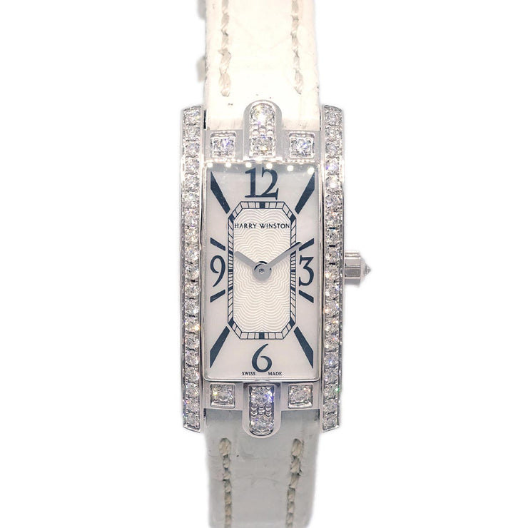 Harry Winston Ref.AVCQHM16 Avenue C Mini Quartz Watch 18KWG Diamond