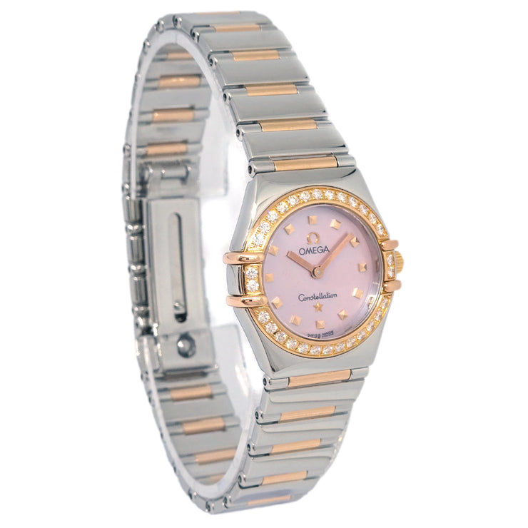 Omega Constellation Quartz Watch 18KPG SS Diamond