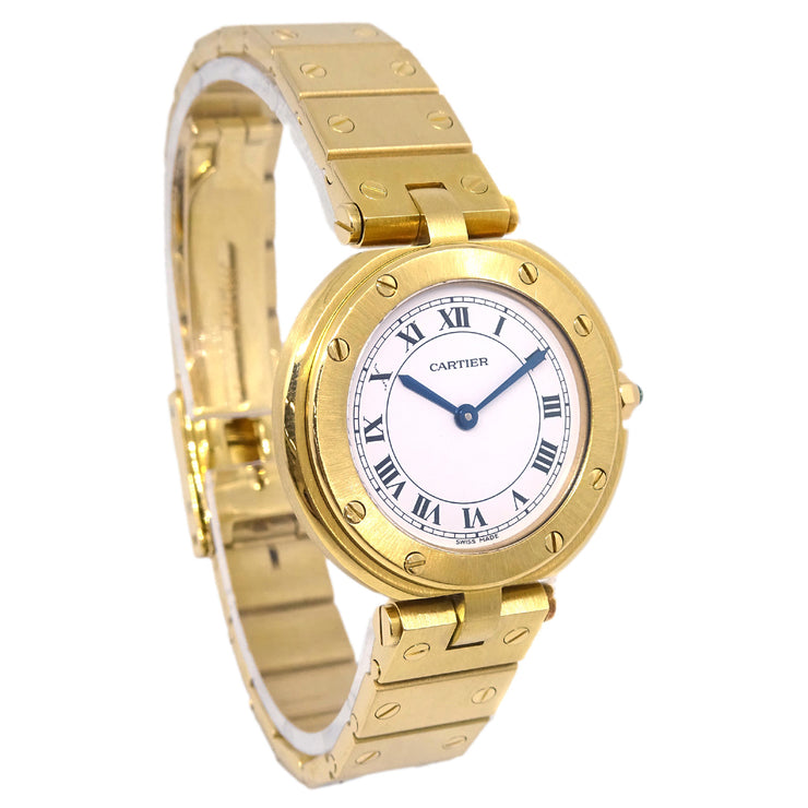 Cartier Santos Ronde Quartz Watch 18KYG