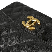 Chanel 2001-2003 Black Caviar Small Classic Double Flap Shoulder Bag