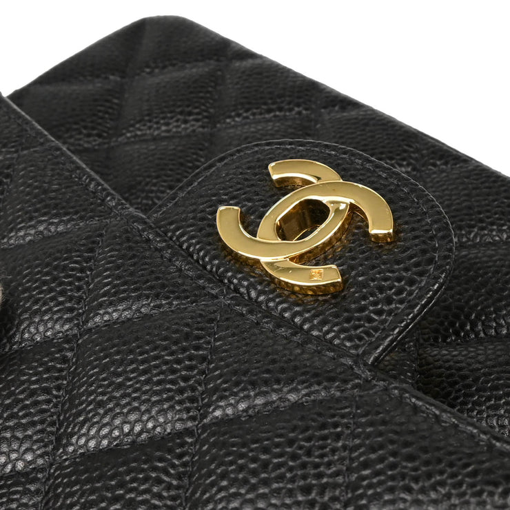 Chanel 2001-2003 Black Caviar Small Classic Double Flap Shoulder Bag