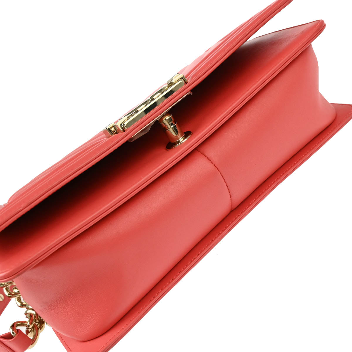 Boy Chanel 2019 Pink Lambskin Chevron Medium Double Chain Shoulder Bag