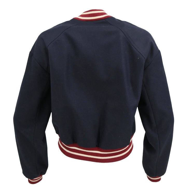 Chanel 2004 Spring Letterman Bomber Jacket Navy #40