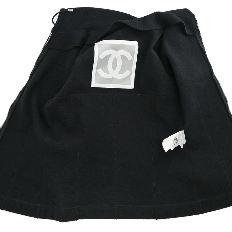 Chanel 2003 Sports Line Zip Up Hooded Jacket Black #36