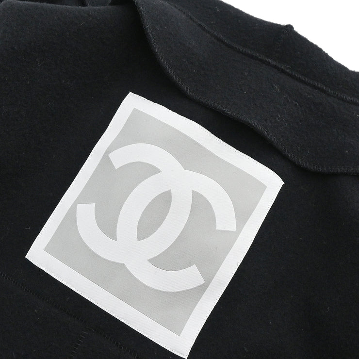 Chanel 2003 Sports Line Zip Up Hooded Jacket Black #36