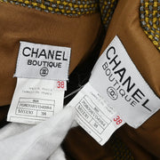 Chanel 1996 Setup Suit Jacket Skirt Brown #38