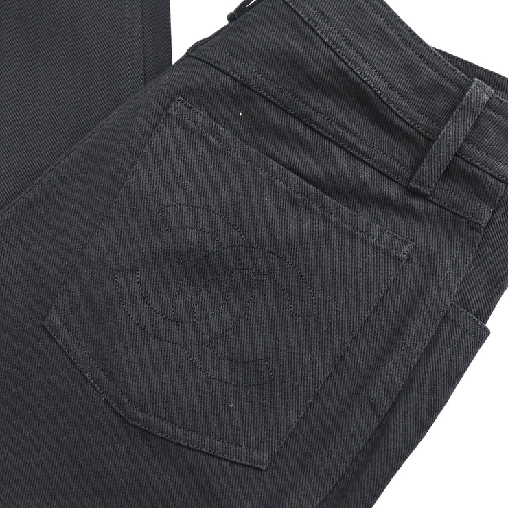 Chanel 1997 Long Denim Pants Black #34