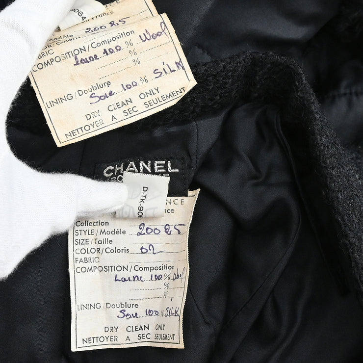 Chanel Setup Suit Jacket Skirt Black #34