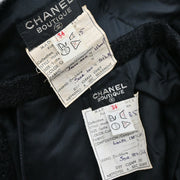 Chanel Setup Suit Jacket Skirt Black #34