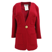 Chanel Collarless Jacket Red 20 #40