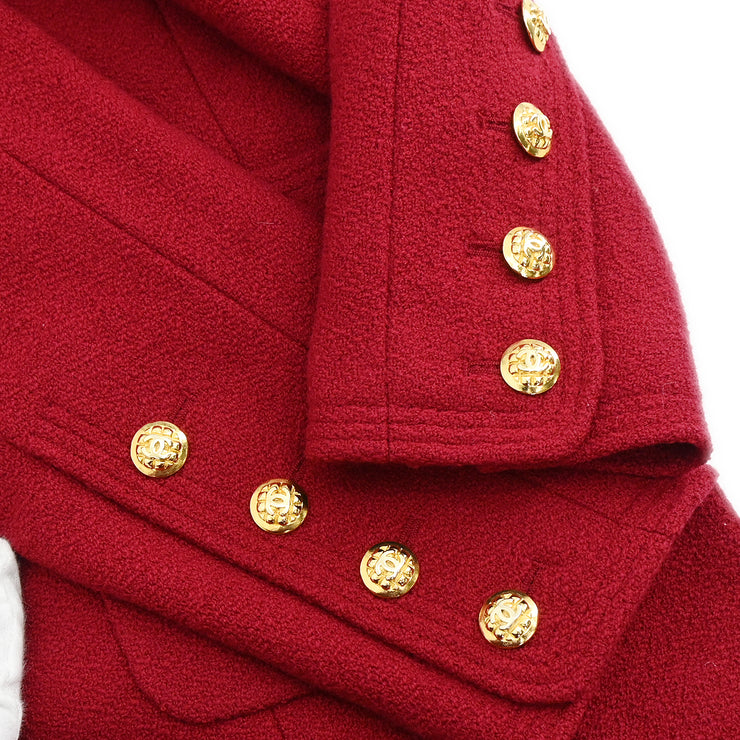 Chanel Collarless Jacket Red 20 #40