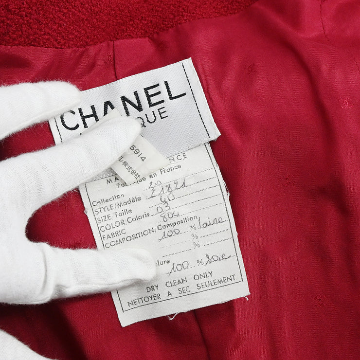 Chanel Collarless Jacket Red 20 #40