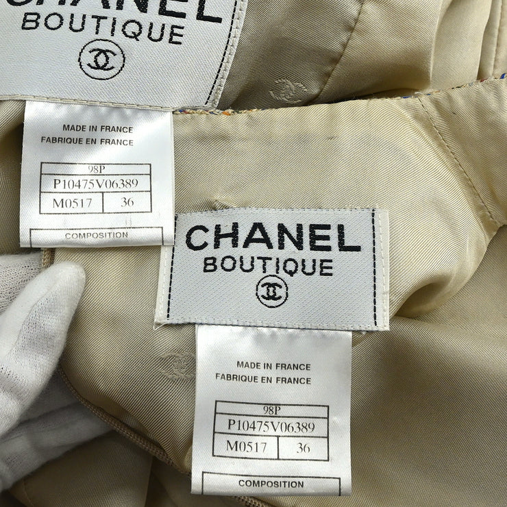 Chanel 1998 Setup Suit Jacket Dress Beige #36