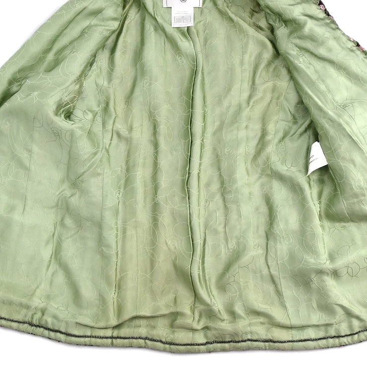 Chanel 2002 Collarless Jacket Green #38