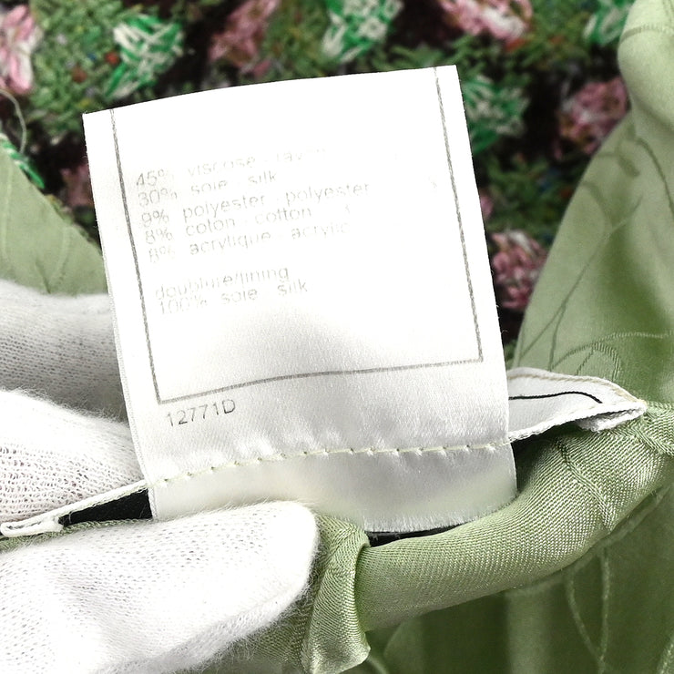 Chanel 2002 Collarless Jacket Green #38