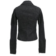 Chanel 2003 Single Breasted Denim Jacket Black #34