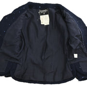 Chanel 1993 Collarless Jacket Navy #34